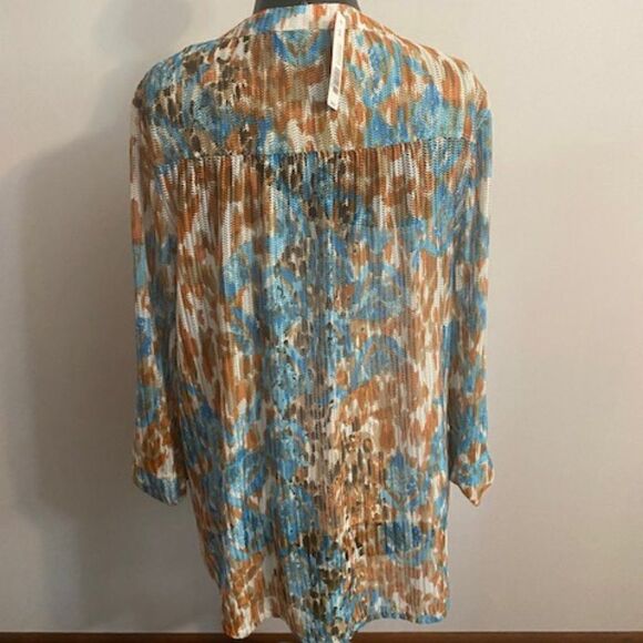 New Directions Tealmur-tume roll tab cinch sleeves, size 2x - Picture 3 of 4